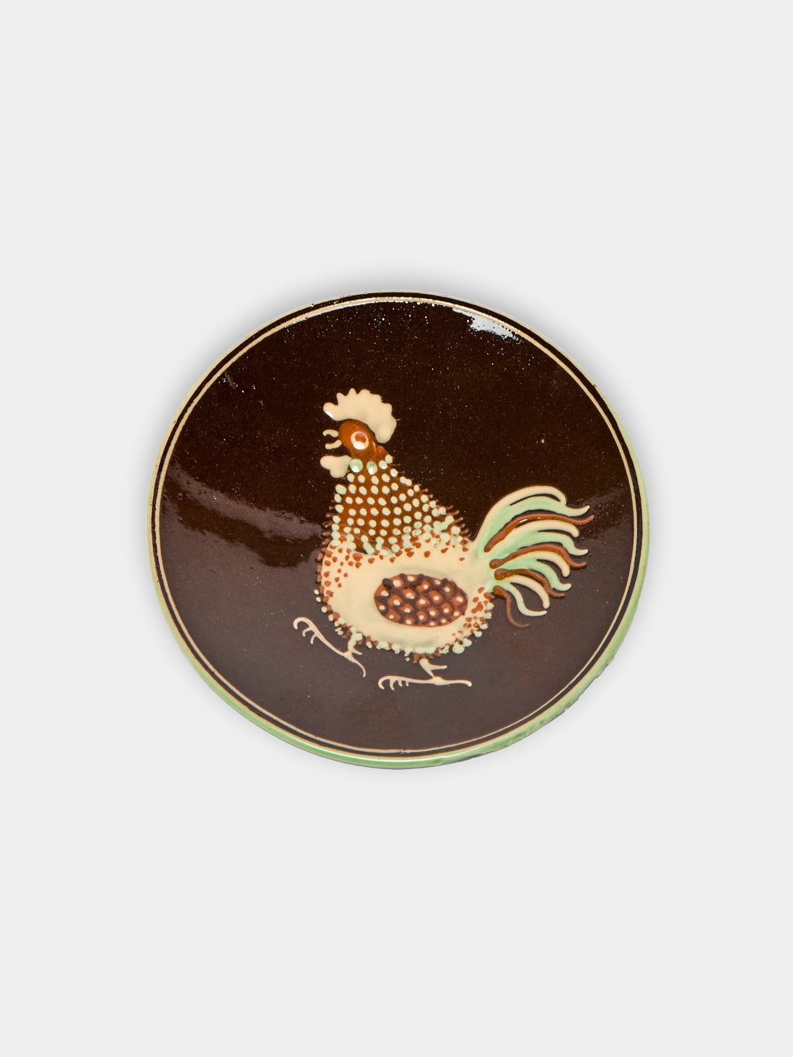 Poterie d’Évires - Chickens Hand-Painted Ceramic Small Plates (Set of 3) -  - ABASK