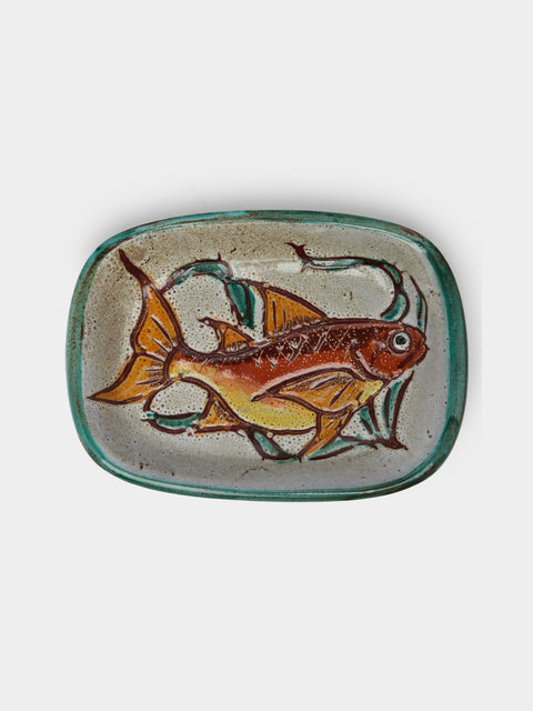 Antique and Vintage - 1950s Vallauris Fish Ceramic Dish -  - ABASK