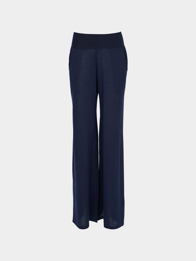 Frenckenberger - Cashmere Wide Trousers | Size: L -  - ABASK - 