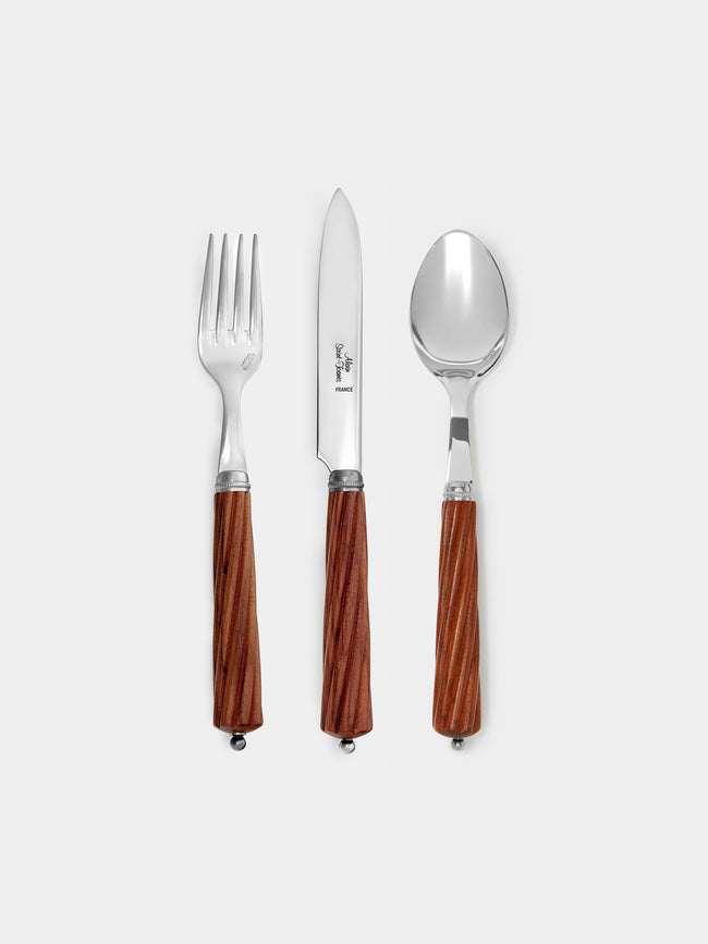 Alain Saint-Joanis - Oregon Rosewood Dessert Cutlery (Set of 3) - Brown - ABASK - 