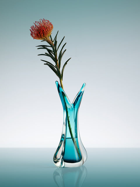 Antique and Vintage - 1950s Sommerso Murano Glass Asymmetric Vase -  - ABASK