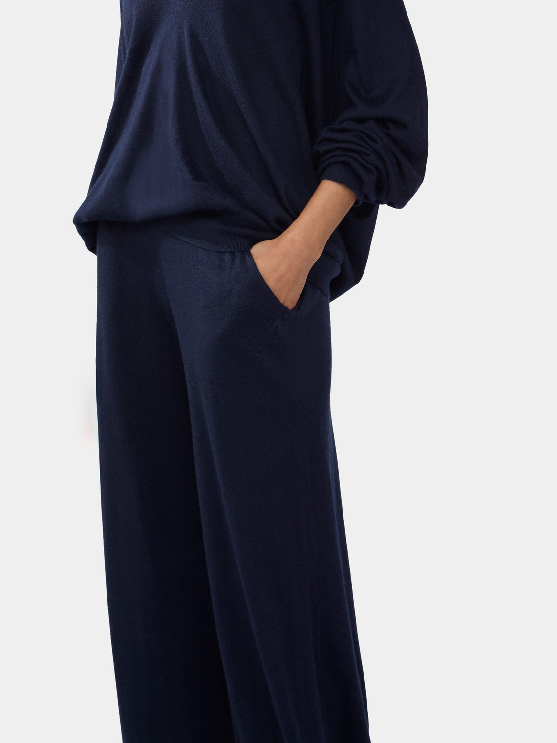 Cashmere and Silk Wide Trousers | Size: S