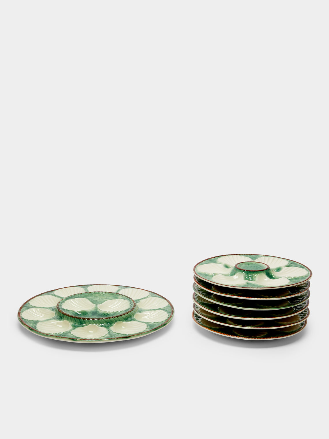 Antique and Vintage - 1950s Ceramic Oyster Plates (Set of 6) -  - ABASK