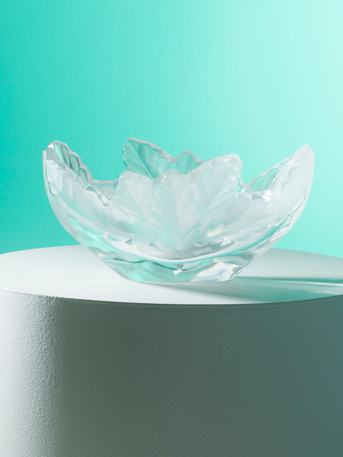 Antique and Vintage - 1950s Lalique Oak Leaf Crystal Bowl -  - ABASK