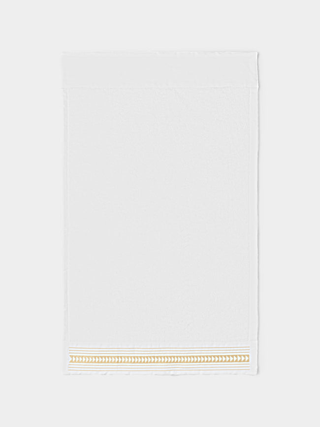 Loretta Caponi - Arrows Hand-Embroidered Cotton Hand Towel - White - ABASK - 