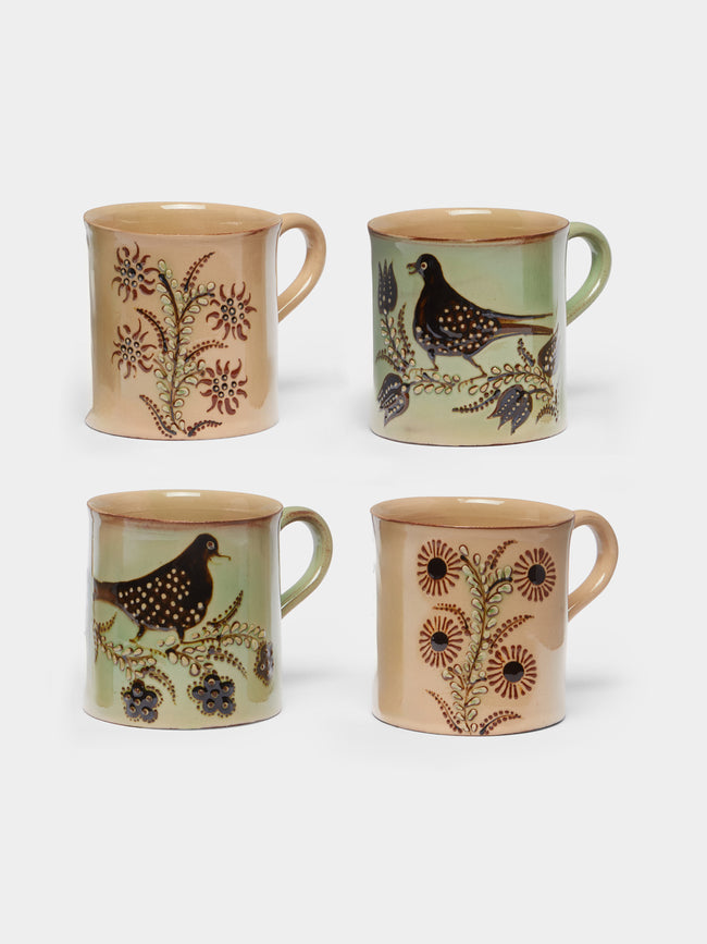 Poterie d’Évires - Animals Hand-Painted Ceramic Mixed Mugs (Set of 4) -  - ABASK - 