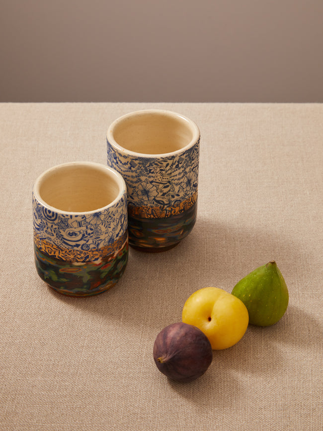 The Village Potter x Roberto Lugo - Edition 119 and 121 Ceramic Cups (Set of 2) -  - ABASK