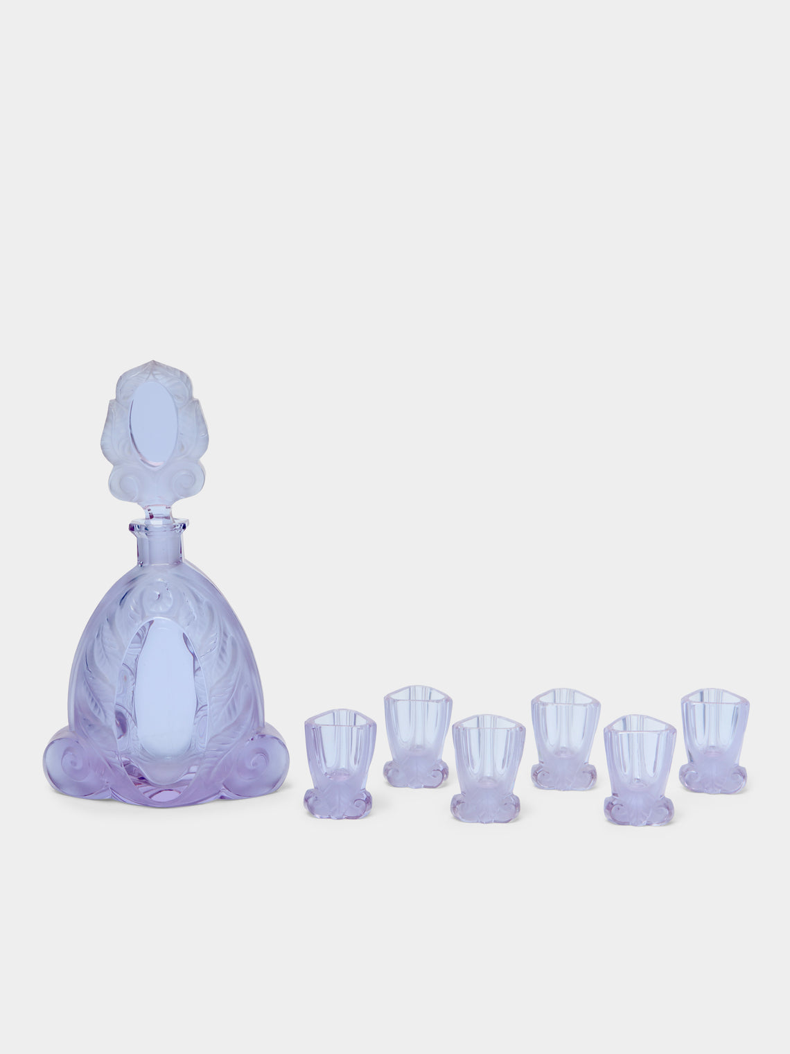 Antique and Vintage - 1930s Alexandrite Crystal Decanter with Shot Glasses (Set of 6) -  - ABASK - 