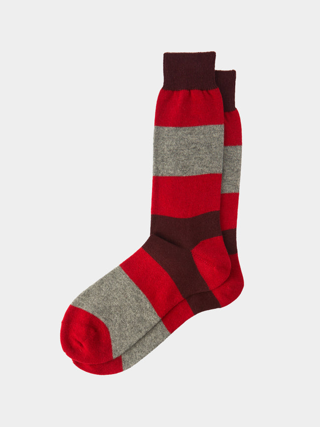 Maria La Rosa - Cashmere Striped Socks | One Size -  - ABASK - 