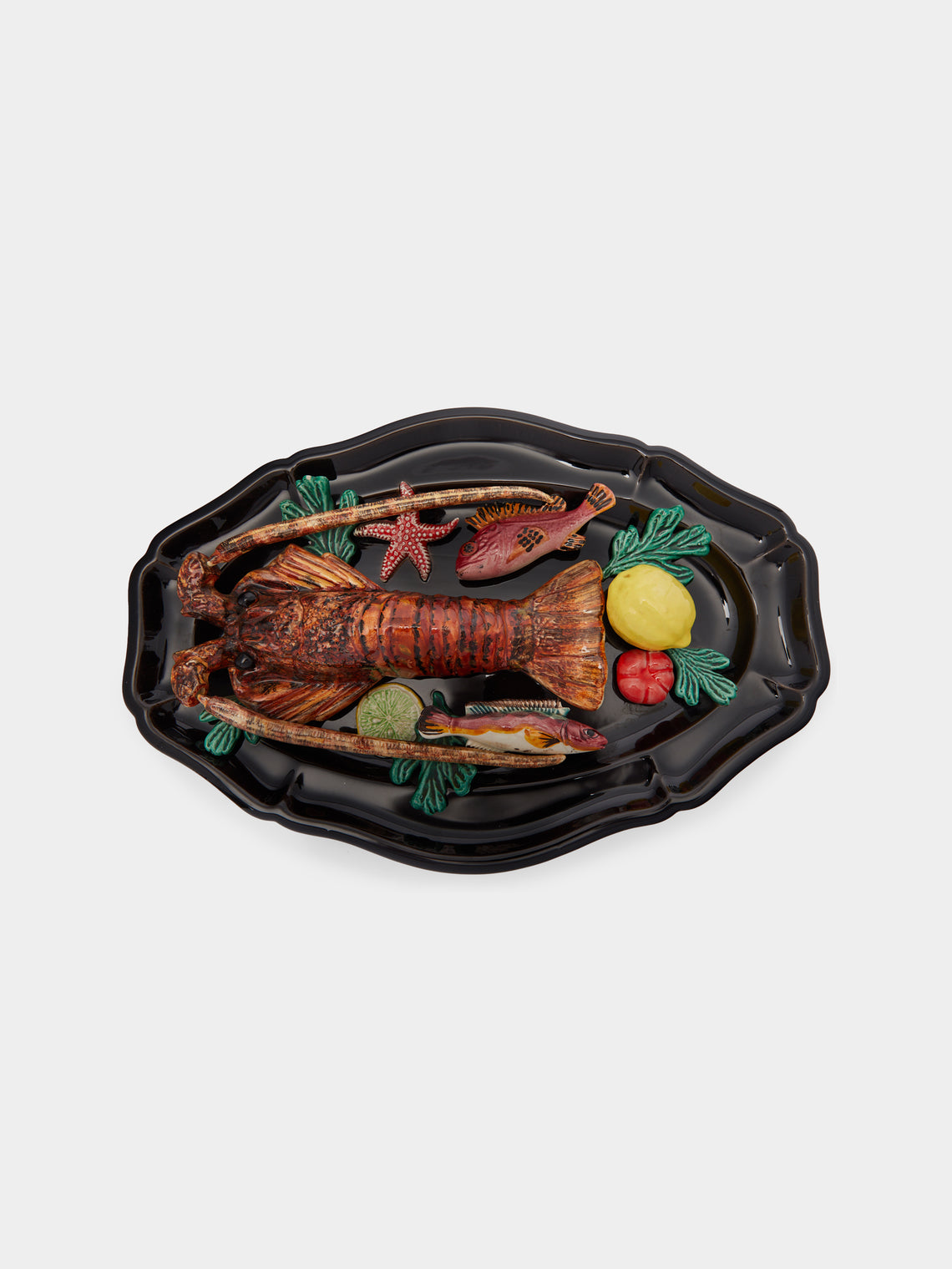 Antique and Vintage - 1950s Majolica Ceramic Lobster Platter -  - ABASK - 