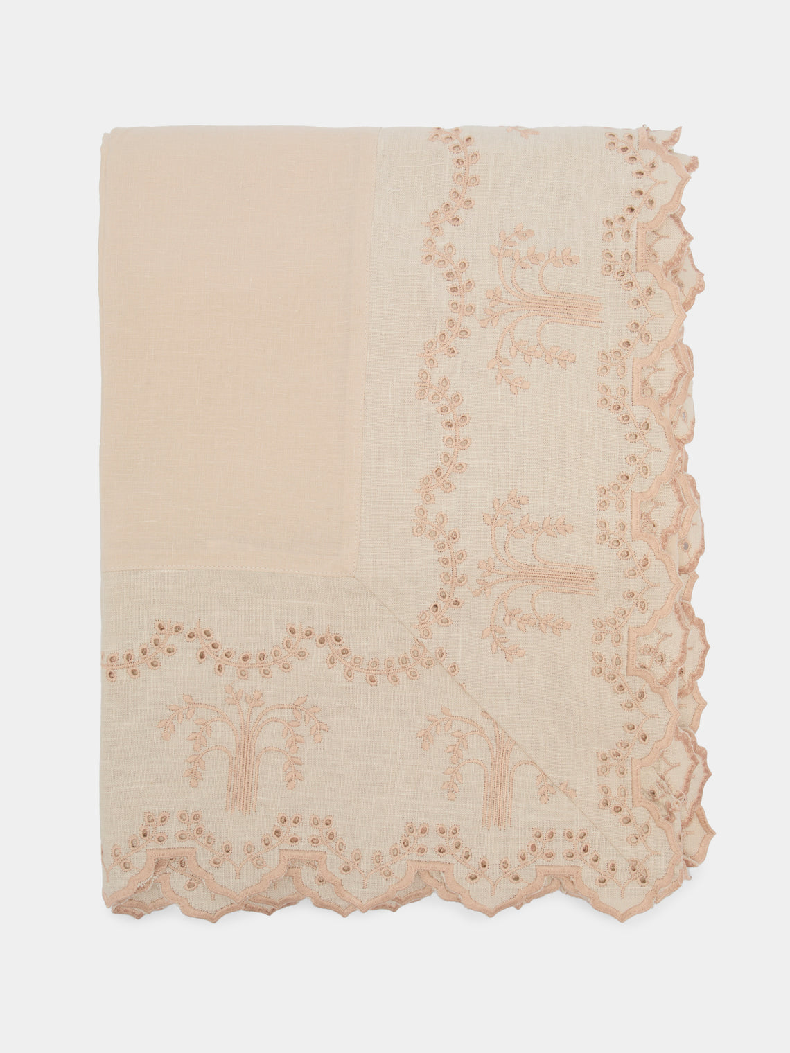 Borgo delle Tovaglie - Eden Embroidered Linen Round Tablecloth -  - ABASK - 