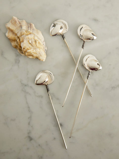 Heath Wagoner - Oyster Sterling Silver Cocktail Picks -  - ABASK