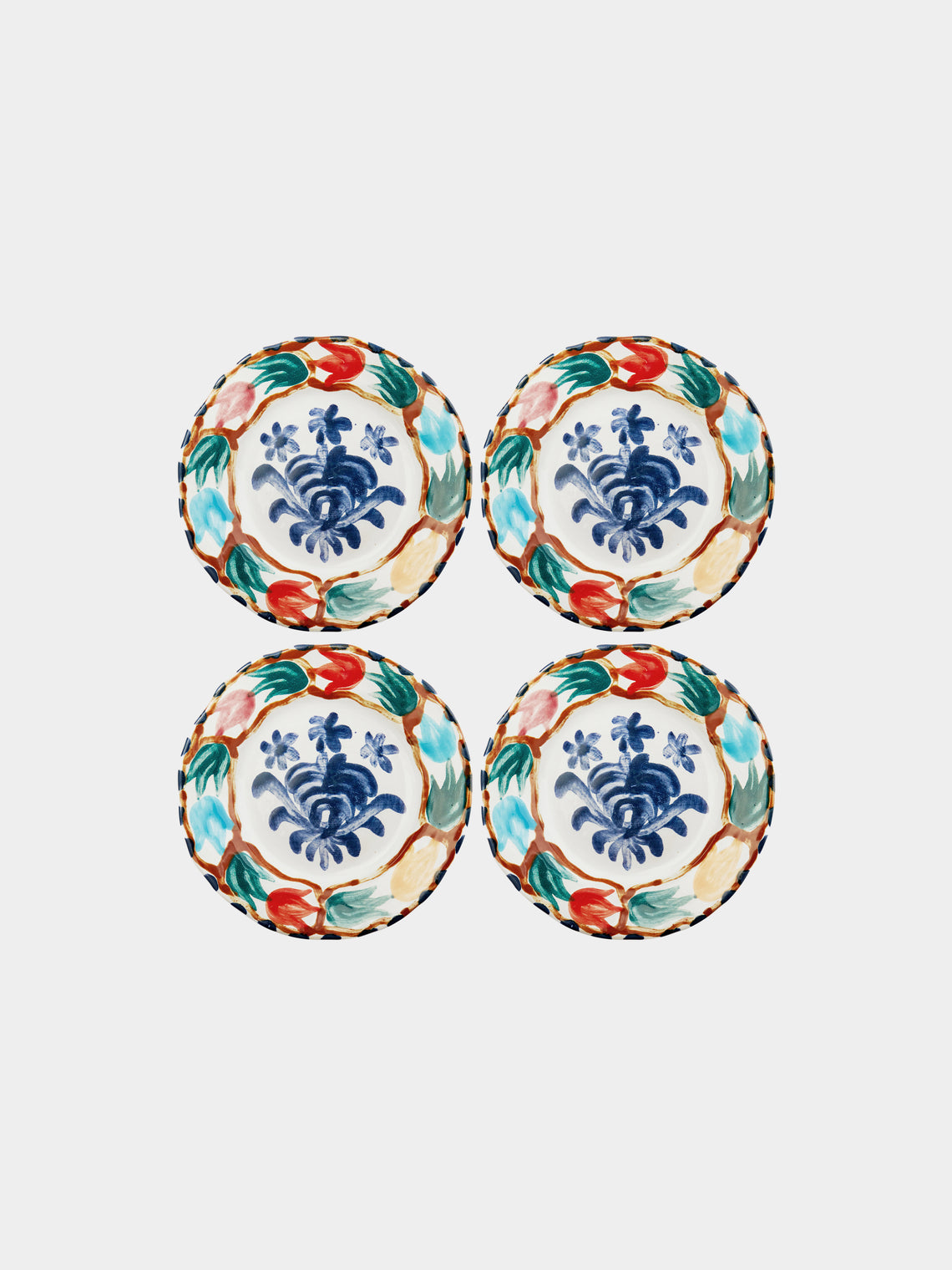 Zsuzsanna Nyul - Hand-Painted Ceramic Side Plates (Set of 4) -  - ABASK