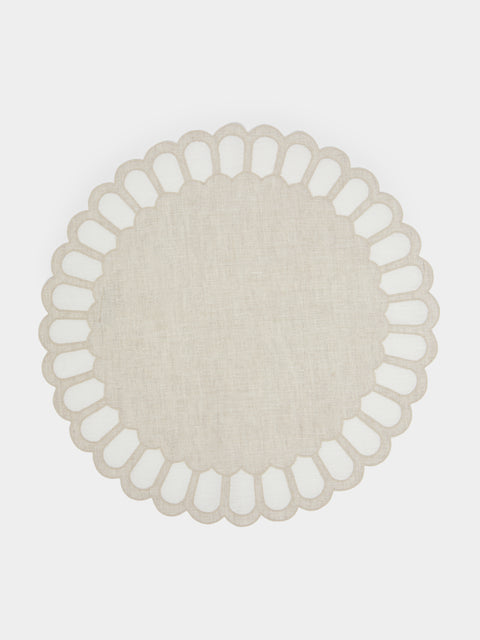 Los Encajeros - Zurbano Eco Embroidered Linen Placemats (Set of 4) -  - ABASK - 