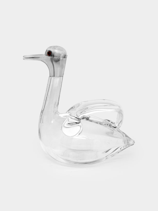 Antique and Vintage - 1890s Duck Silver-Plated Glass Wine Decanter -  - ABASK - 