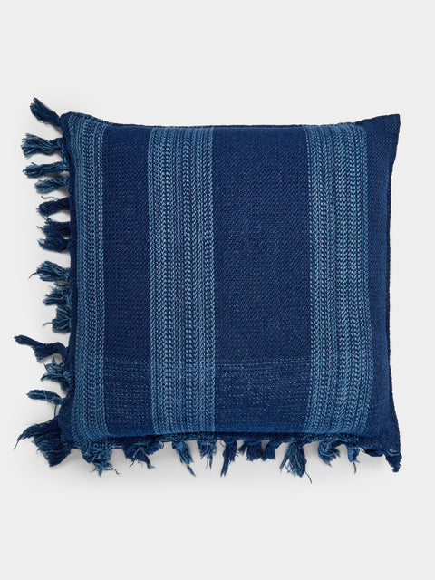 Hollie Ward - Ordahl Indigo-Dyed Handwoven Cotton Cushion -  - ABASK - 