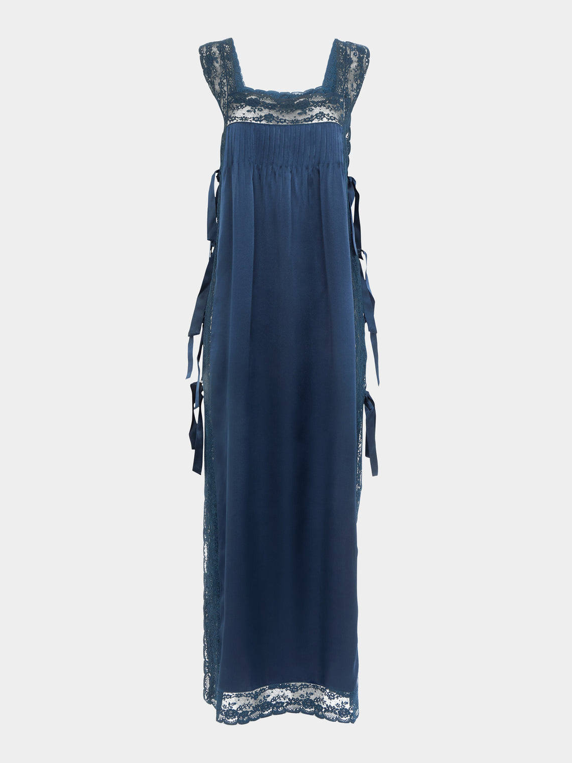 Loretta Caponi - Fiocchini Silk and Lace Long Dress -  - ABASK - 