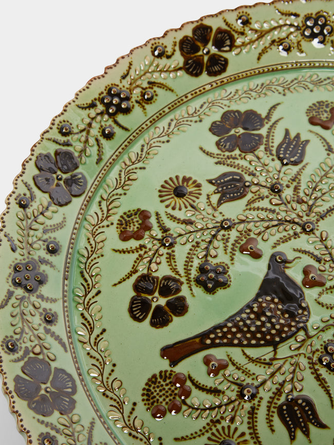 Poterie d’Évires - Birds Hand-Painted Ceramic Serving Plate -  - ABASK