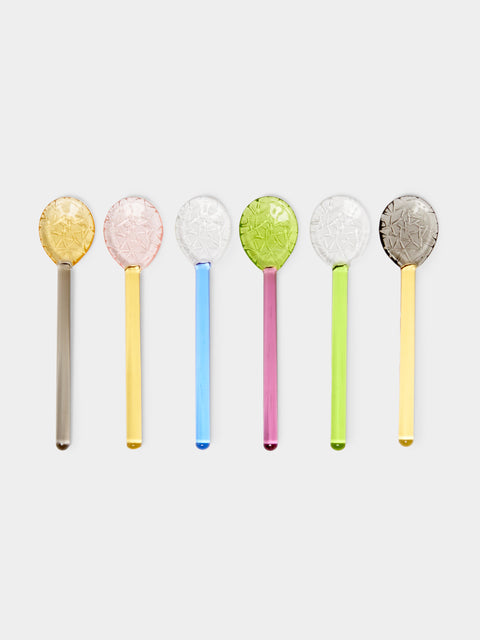 Yali Glass - Classic Hand-Blown Murano Glass Gelato Spoons (Set of 6) -  - ABASK - 