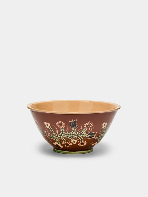 Poterie d’Évires - Flowers Hand-Painted Ceramic Small Salad Bowl -  - ABASK - 