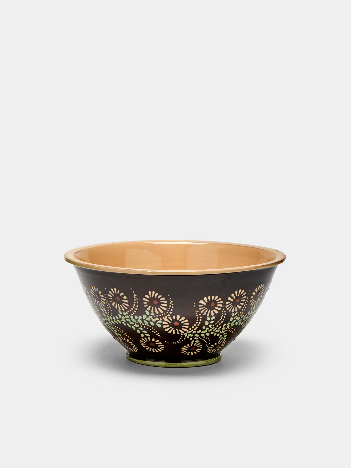 Poterie d’Évires - Flowers Hand-Painted Ceramic Small Salad Bowl -  - ABASK - 