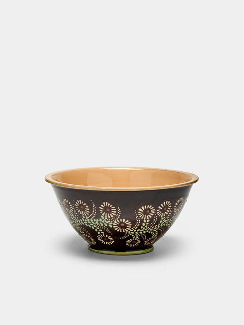 Poterie d’Évires - Flowers Hand-Painted Ceramic Small Salad Bowl -  - ABASK - 