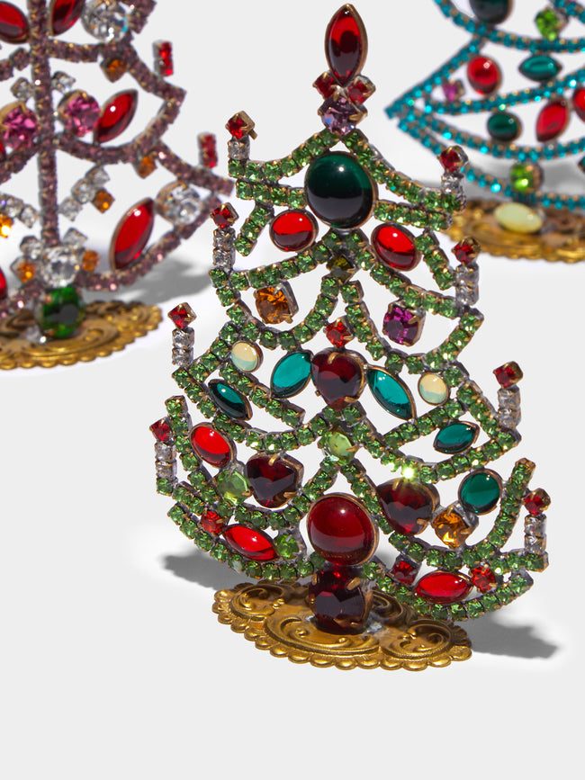 Antique and Vintage - 1930s Czech Jewelled Extra Small Christmas Trees (Set of 3) -  - ABASK