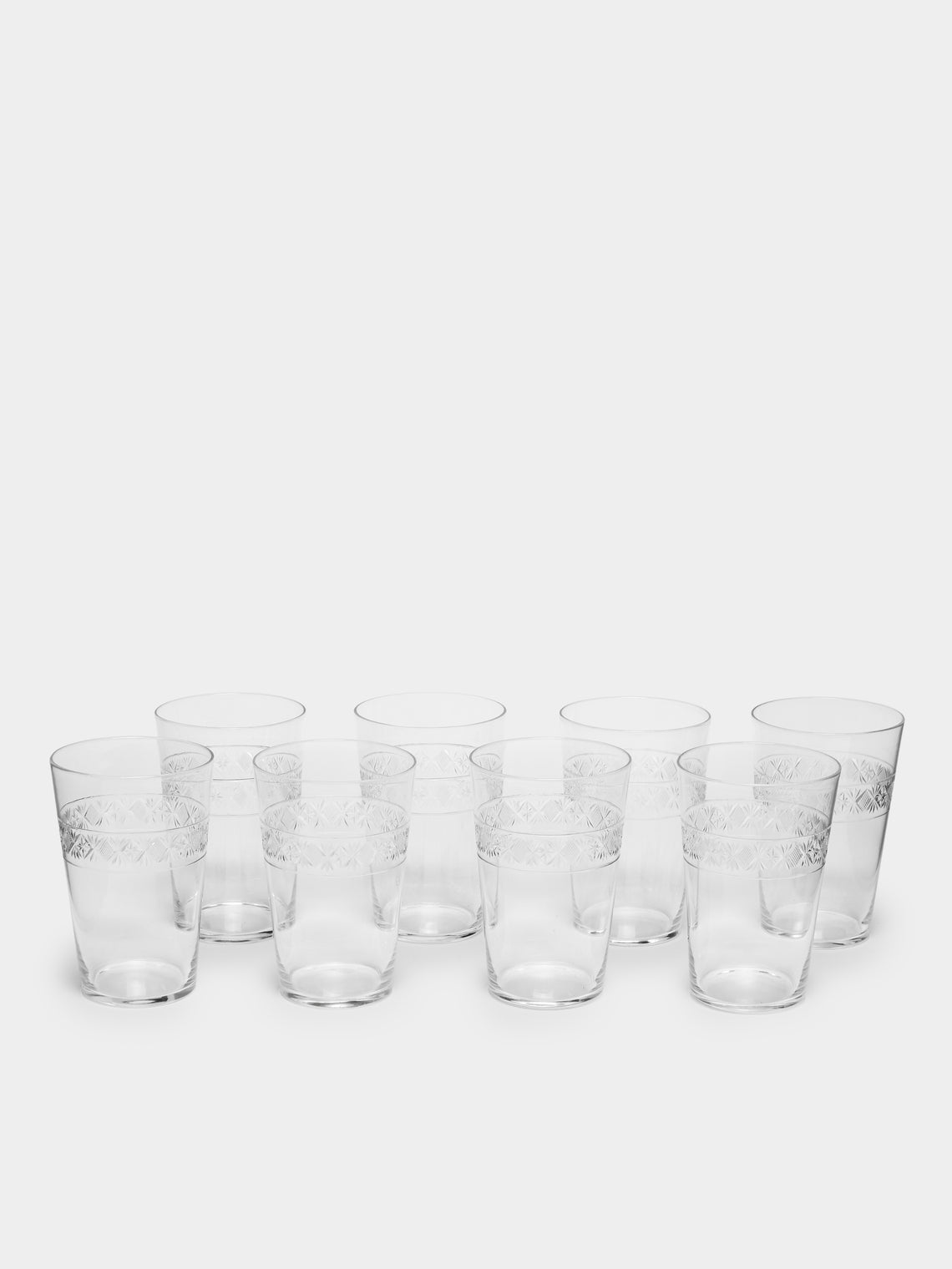 Antique and Vintage - 1900s Edwardian Cut Crystal Water Tumblers (Set of 8) -  - ABASK