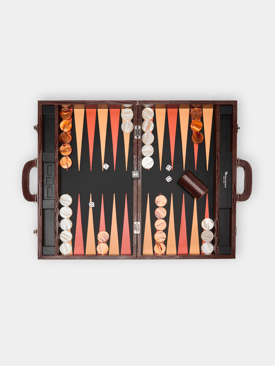 Renzo Romagnoli - Leather Large Backgammon Set with Handles -  - ABASK