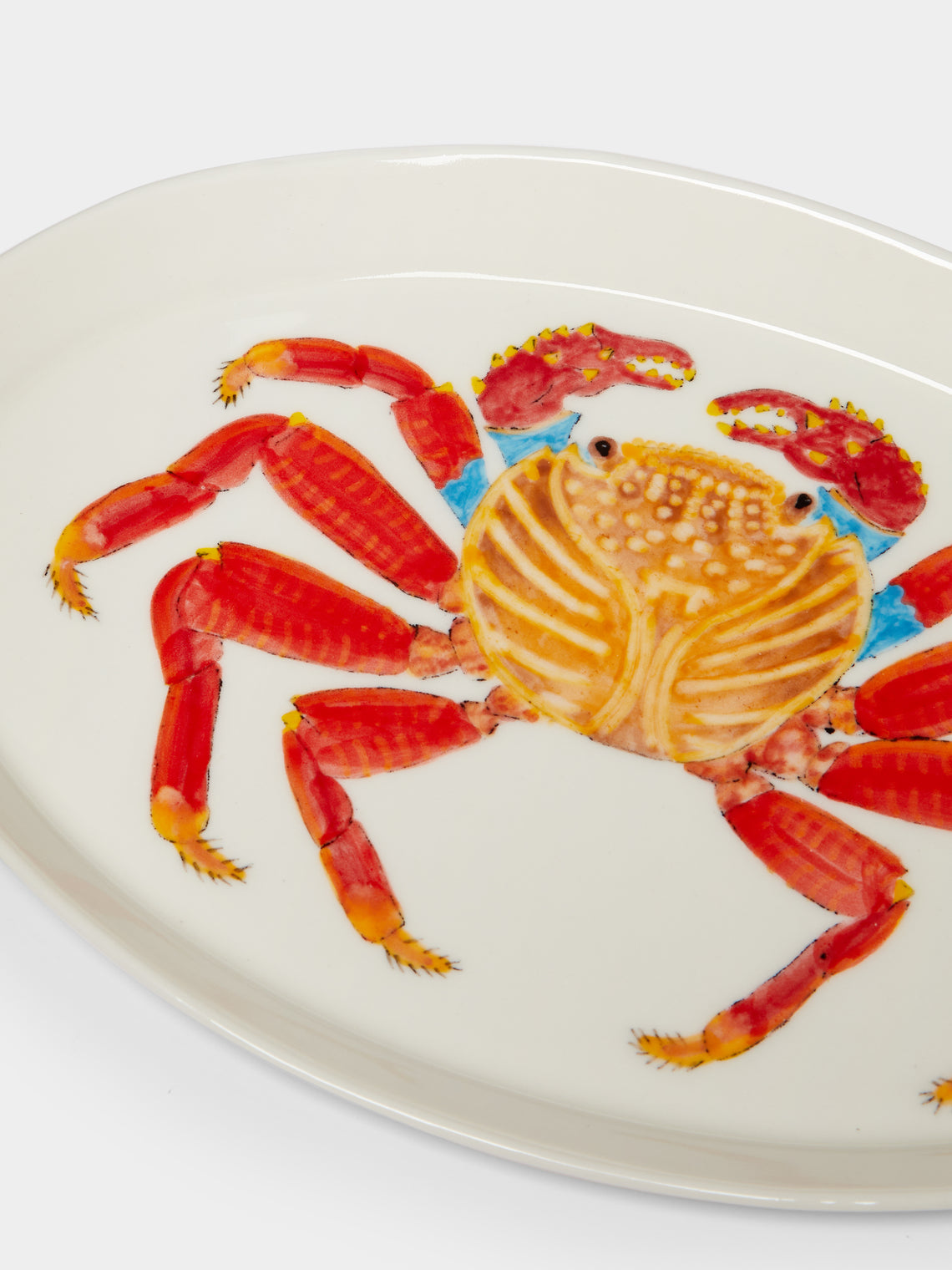 Casa Adams - Sally Lightfoot Crab Hand-Painted Porcelain Serving Platter -  - ABASK