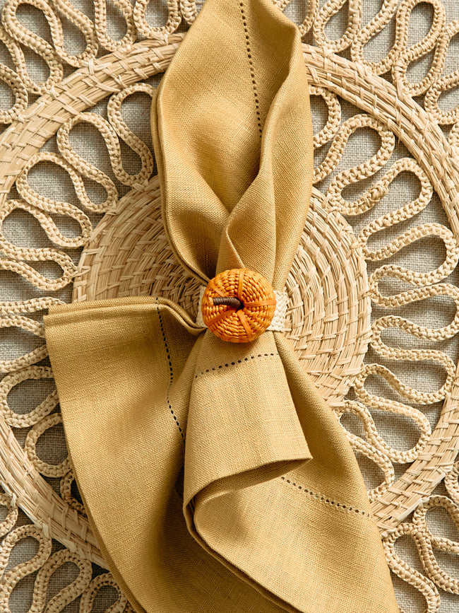 Coro Cora - Thanksgiving Handwoven Iraca Palm Napkin Rings (Set of 4) -  - ABASK