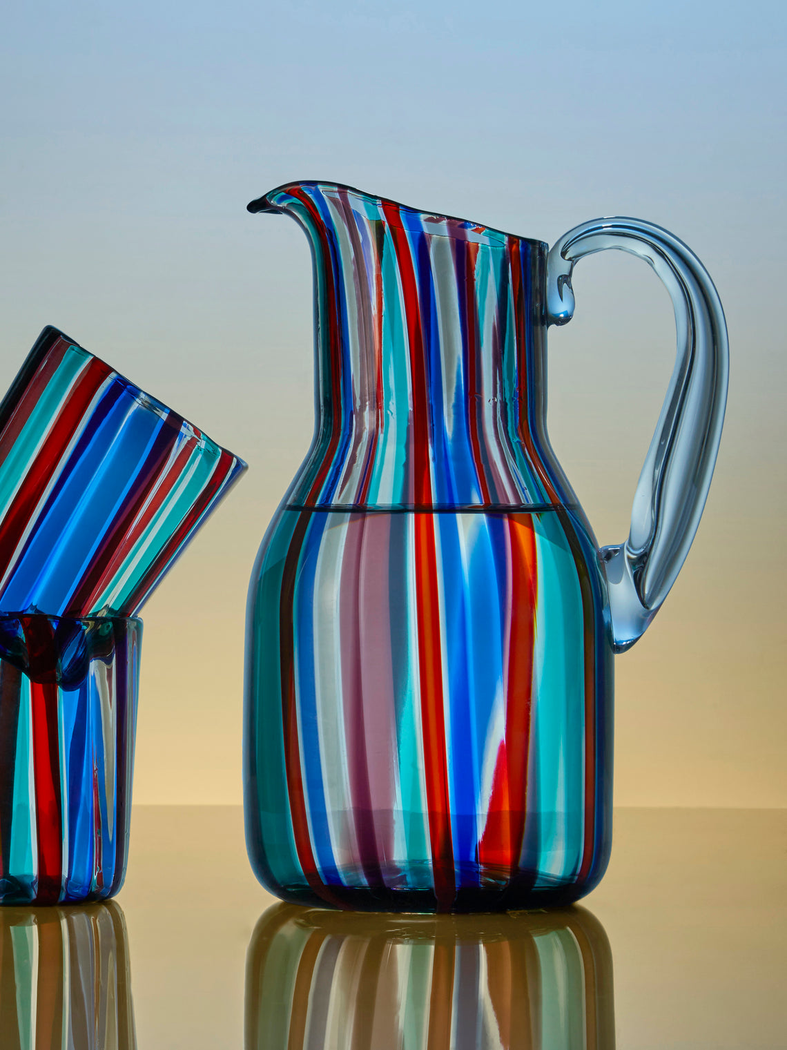 Venini - Gio Ponti Canne Hand-Blown Murano Glass Pitcher -  - ABASK