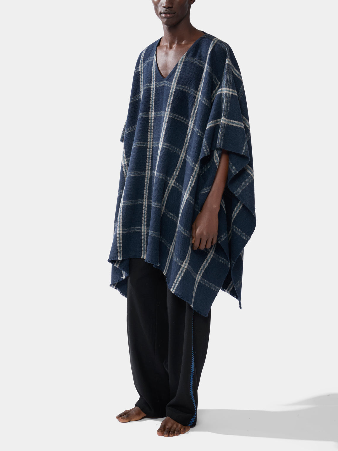 Denis Colomb - Gobi Plaid Camel Wool Poncho | One Size -  - ABASK