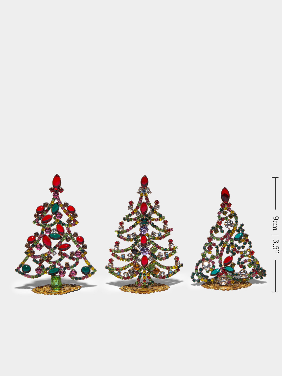 Antique and Vintage - 1930s Czech Jewelled Extra Small Christmas Trees (Set of 3) -  - ABASK