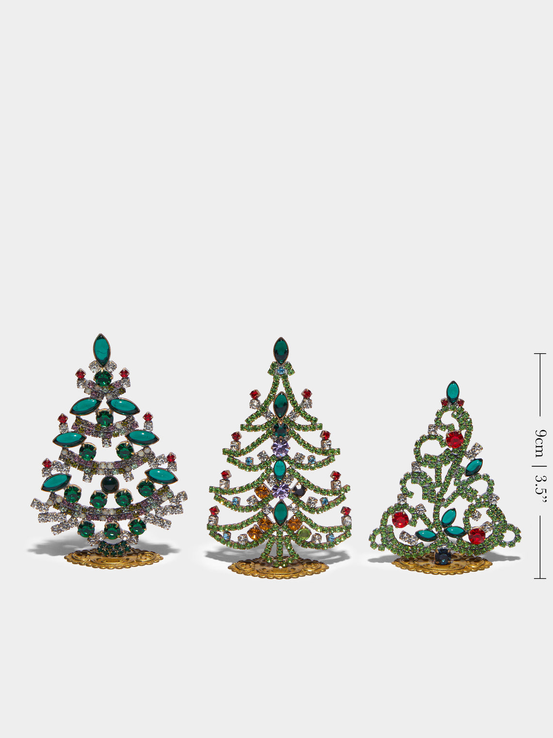 Antique and Vintage - 1930s Czech Jewelled Extra Small Christmas Trees (Set of 3) -  - ABASK