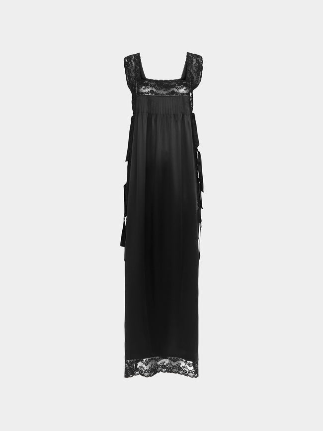 Loretta Caponi - Fiocchini Silk and Lace Long Dress | Size: L -  - ABASK - 