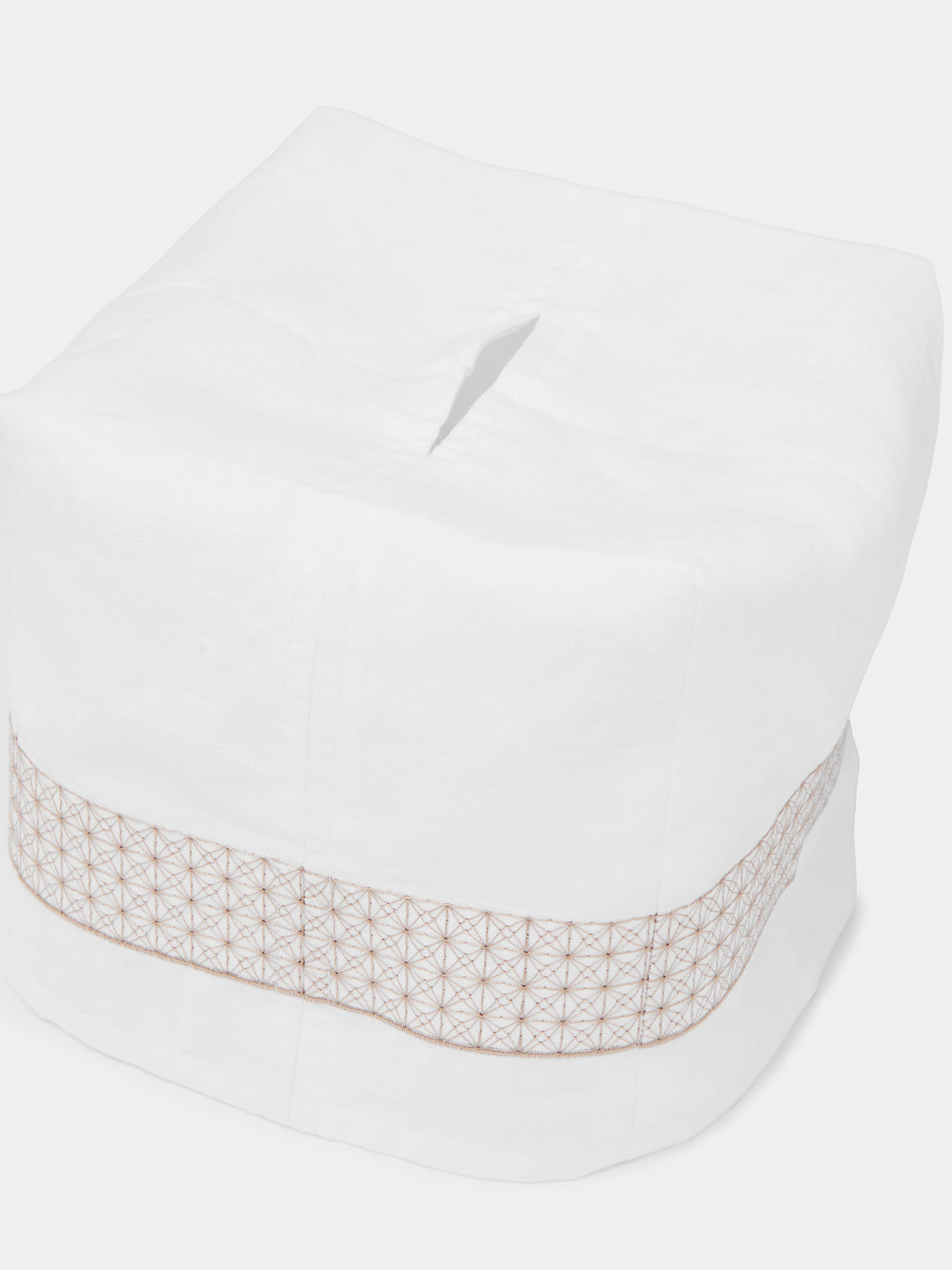 Heirlooms - Marrakech Embroidered Linen Rectangular Tissue Box -  - ABASK