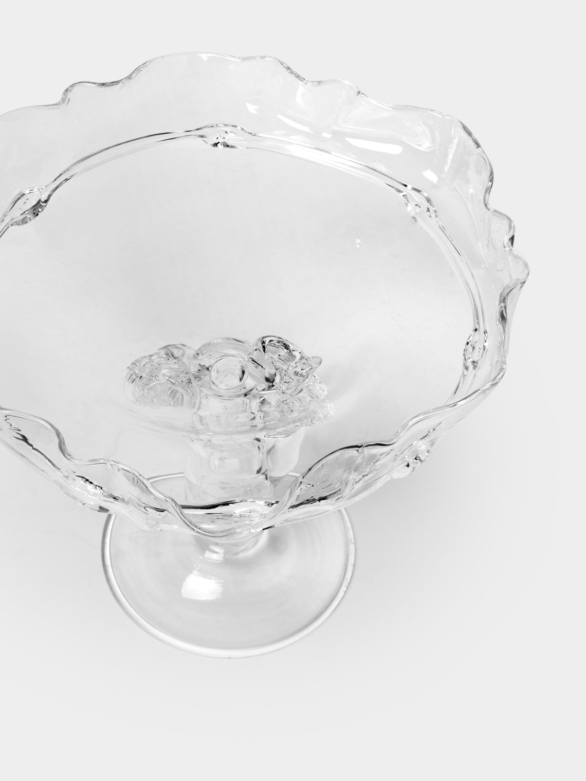 Alexander Kirkeby - Hand-Blown Crystal Footed Fruit Bowl - ABASK