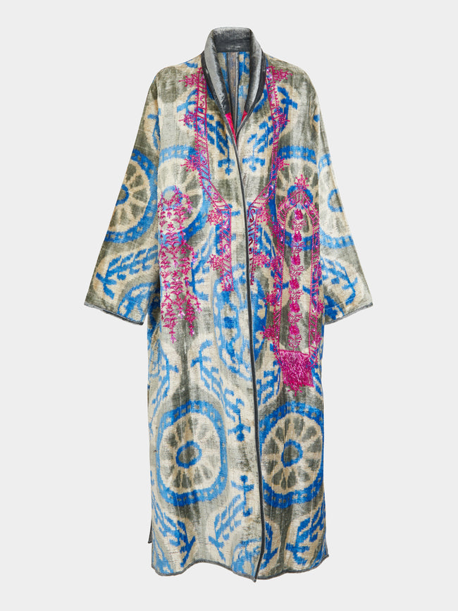 Nazzy Beglari - Hand-Loomed Ikat Silk and Cotton Reversible Robe | One Size -  - ABASK - 