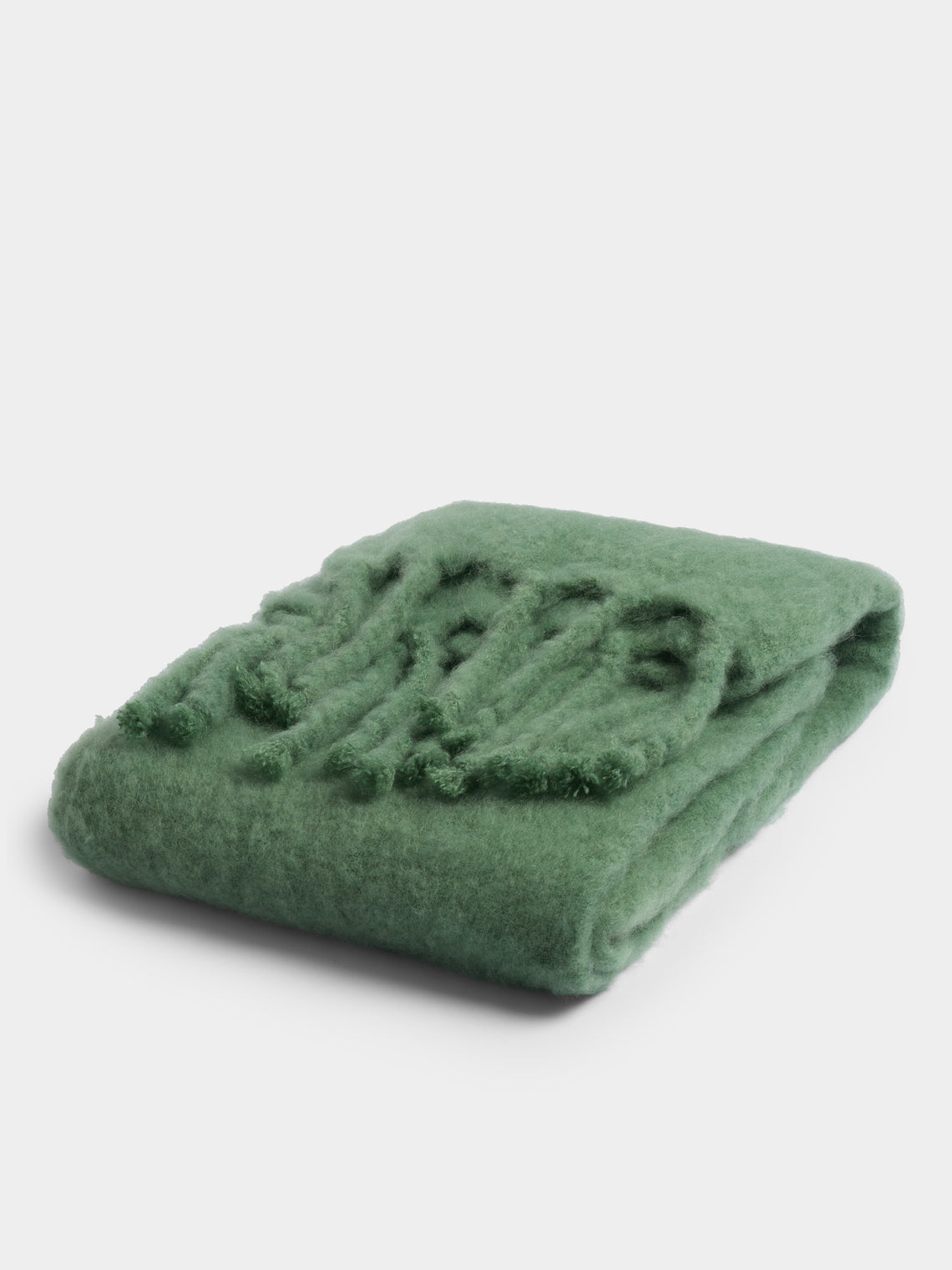 Lena Rewell - Handwoven Solid Mohair Blanket (71in/1.8m) - Green - ABASK