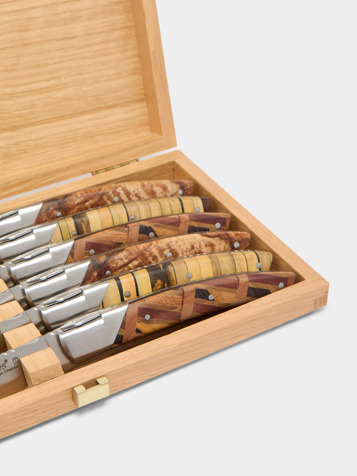 Goyon-Chazeau - Le Thiers Prestige Marquetry Wood Steak Knives (Set of 6) -  - ABASK