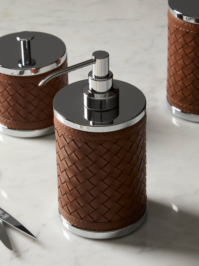 Riviere - Alghero Woven Leather Soap Dispenser -  - ABASK