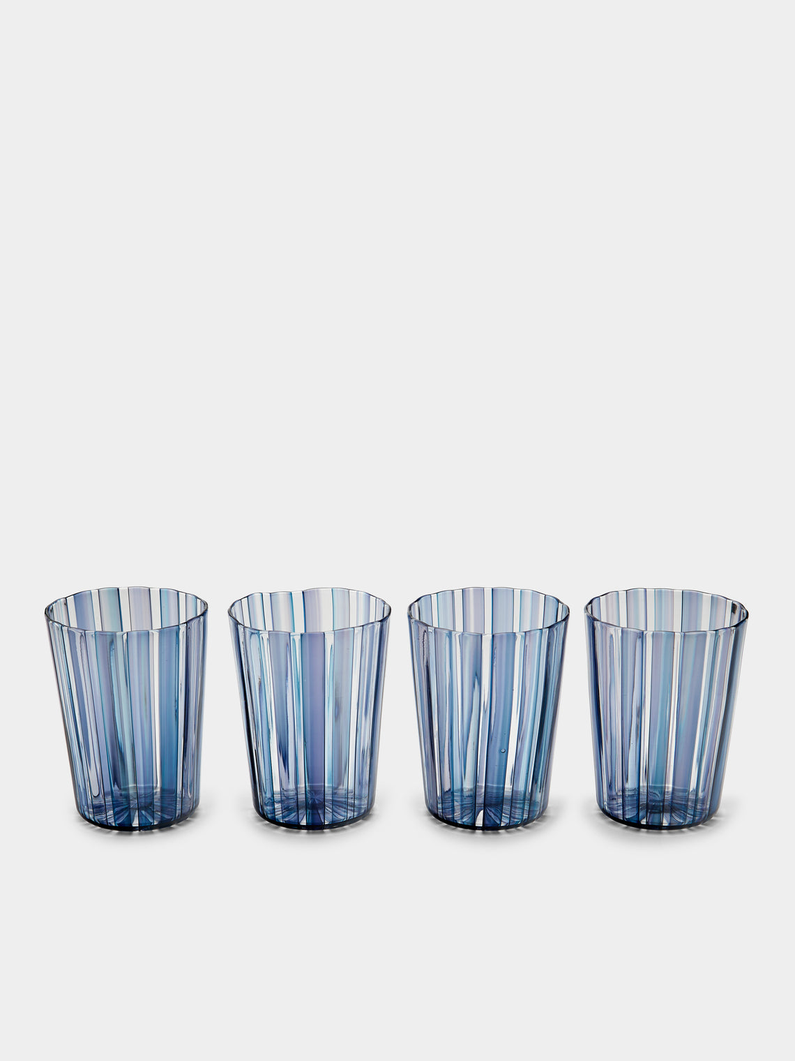 Mori Glass - Hand-Blown Glass Striped Tumblers (Set of 4) -  - ABASK