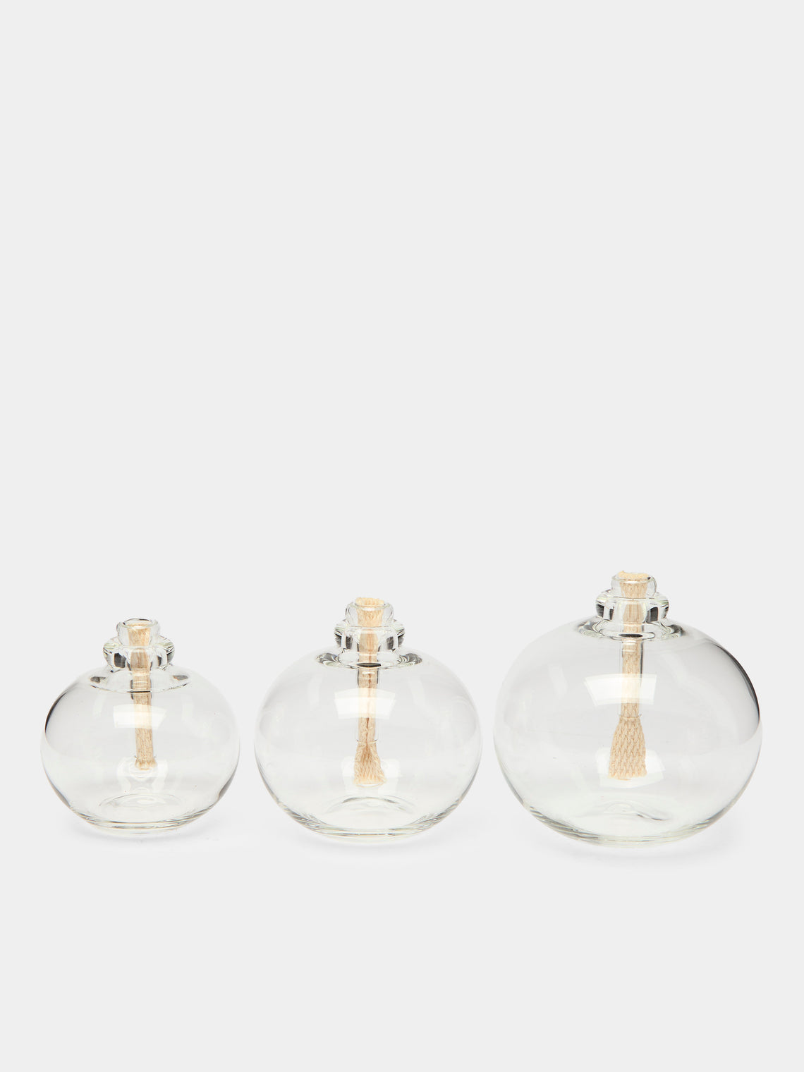 Wolfard Glassblowing Co. - Flower Bulb Hand-Blown Glass Oil Lamps (Set of 3) -  - ABASK - 