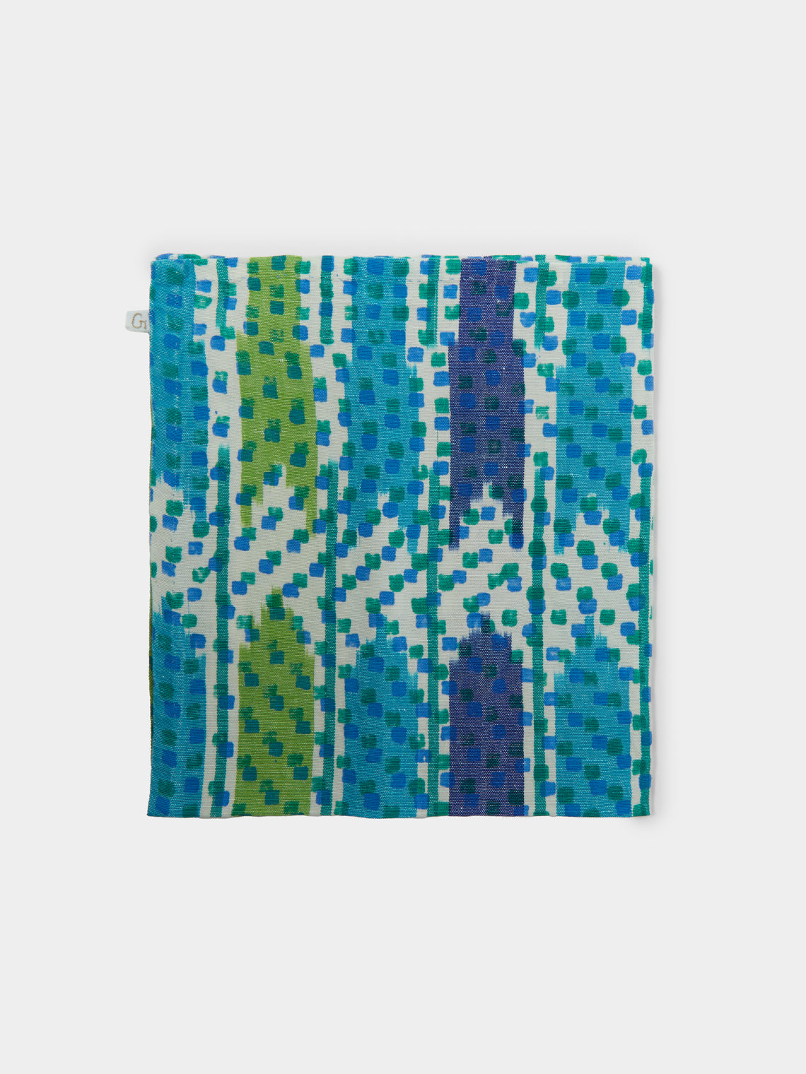 Gregory Parkinson - Aqua Foliage Block-Printed Cotton Napkins (Set of 6) -  - ABASK