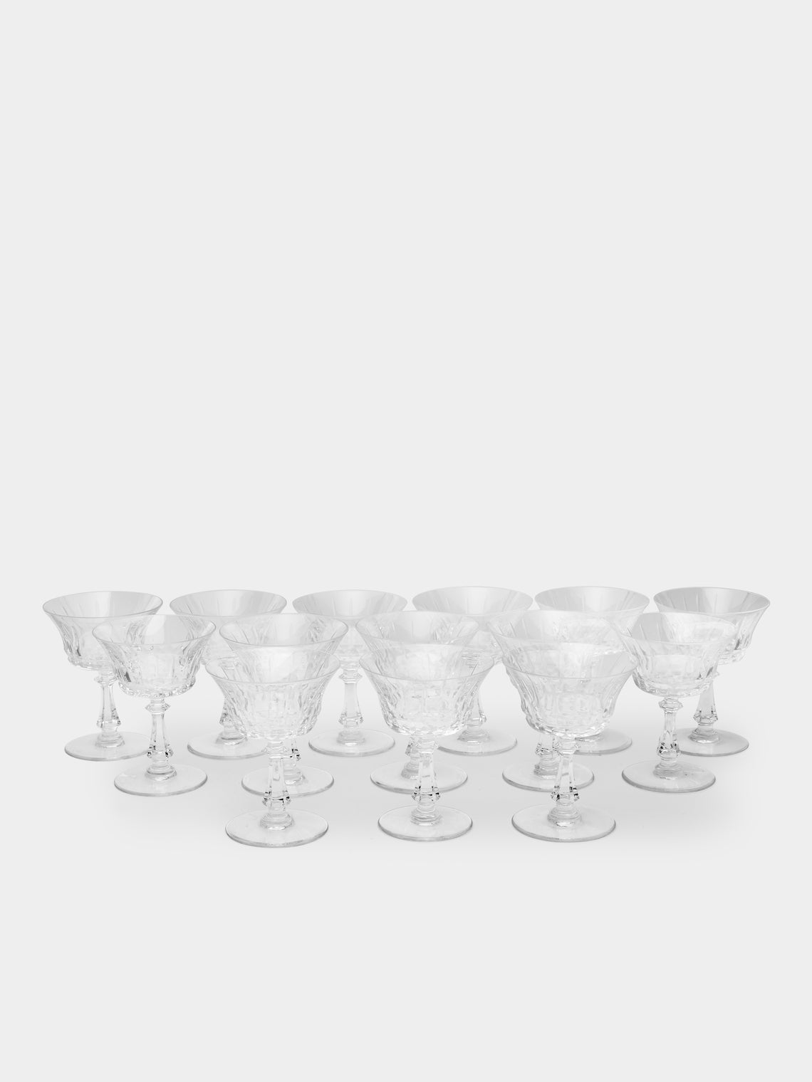 Antique and Vintage - 1960s Val Saint Lambert Crystal Champagne Coupes (Set of 14) -  - ABASK