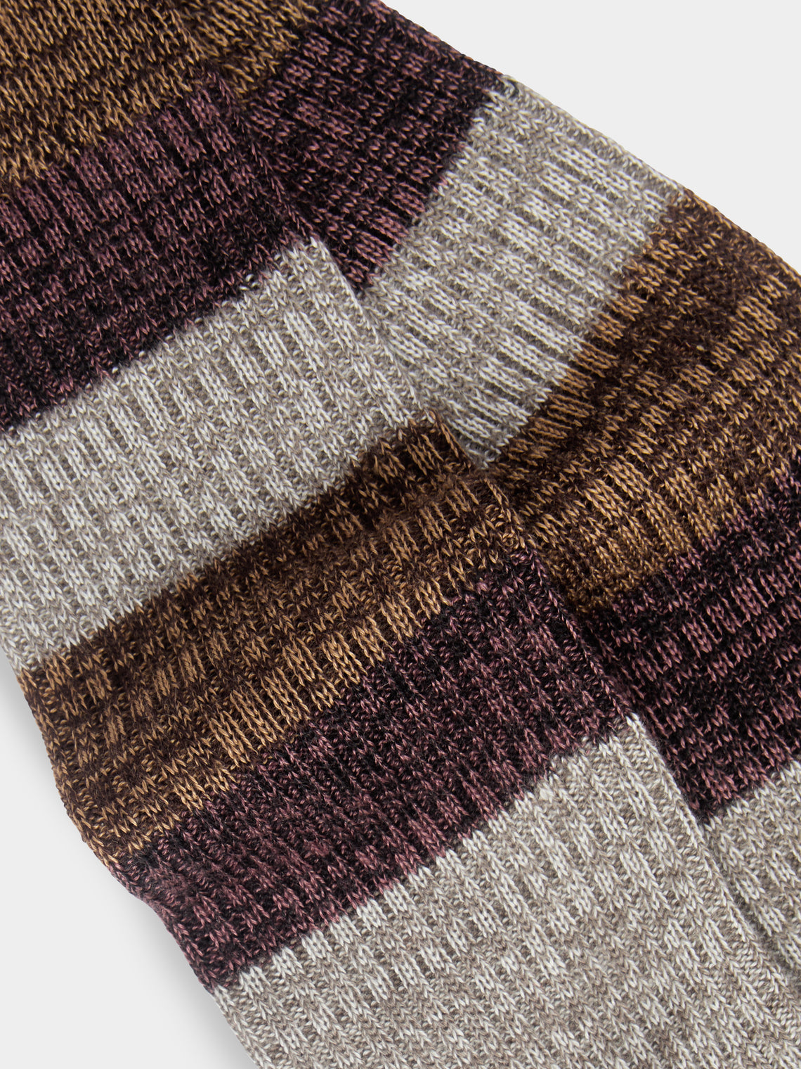 Maria La Rosa - Ribbed Cashmere and Silk Striped Socks | One Size -  - ABASK