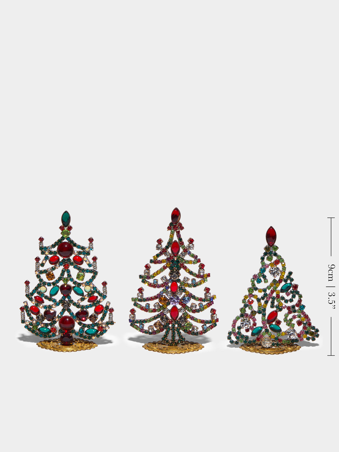 Antique and Vintage - 1930s Czech Jewelled Extra Small Christmas Trees (Set of 3) -  - ABASK