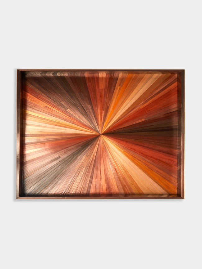 Ruda Studio - Starburst Rye Straw Inlay Wood Tray -  - ABASK - 