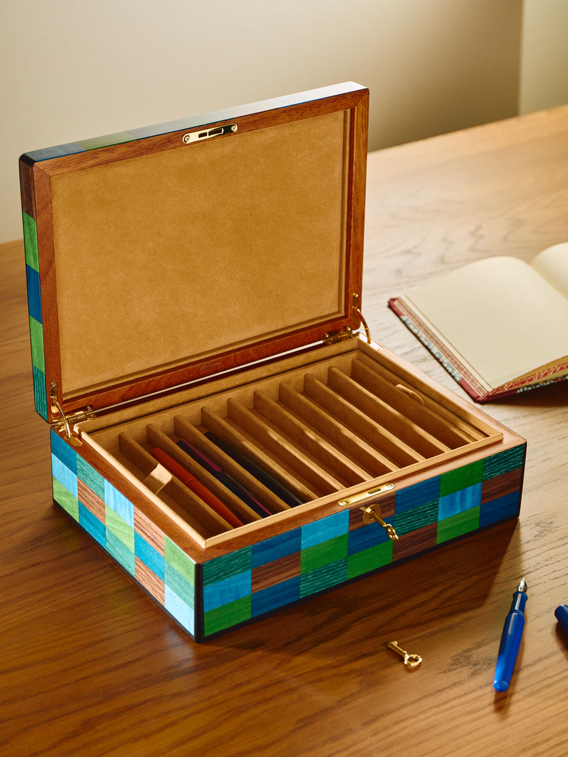 Morici - Venezia Cannaregio Wood Inlay Pen Box (20 Pens) -  - ABASK